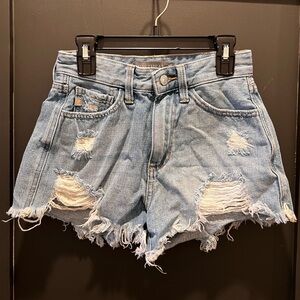 Just USA Light Wash Distressed Jean Shorts